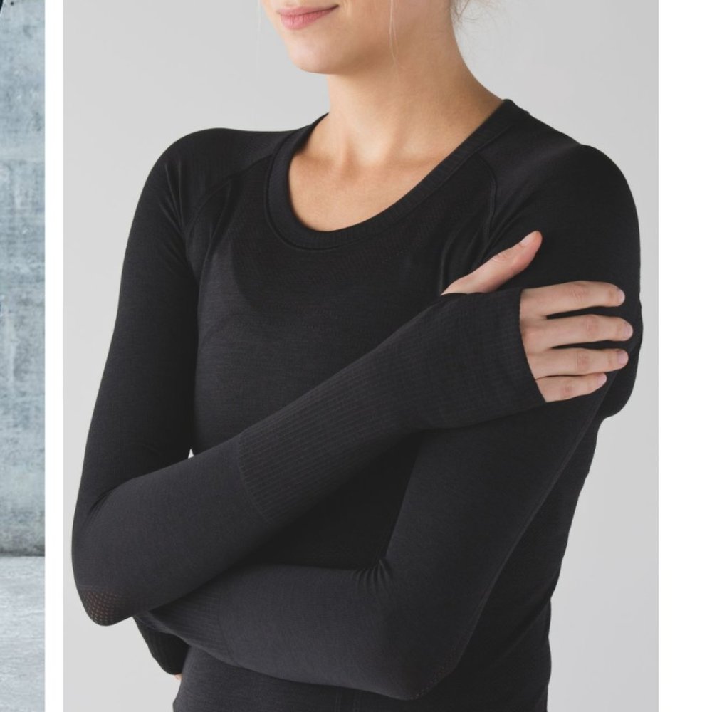 Lululemon Swiftly Tech Long Sleeve Crew Black Size 4